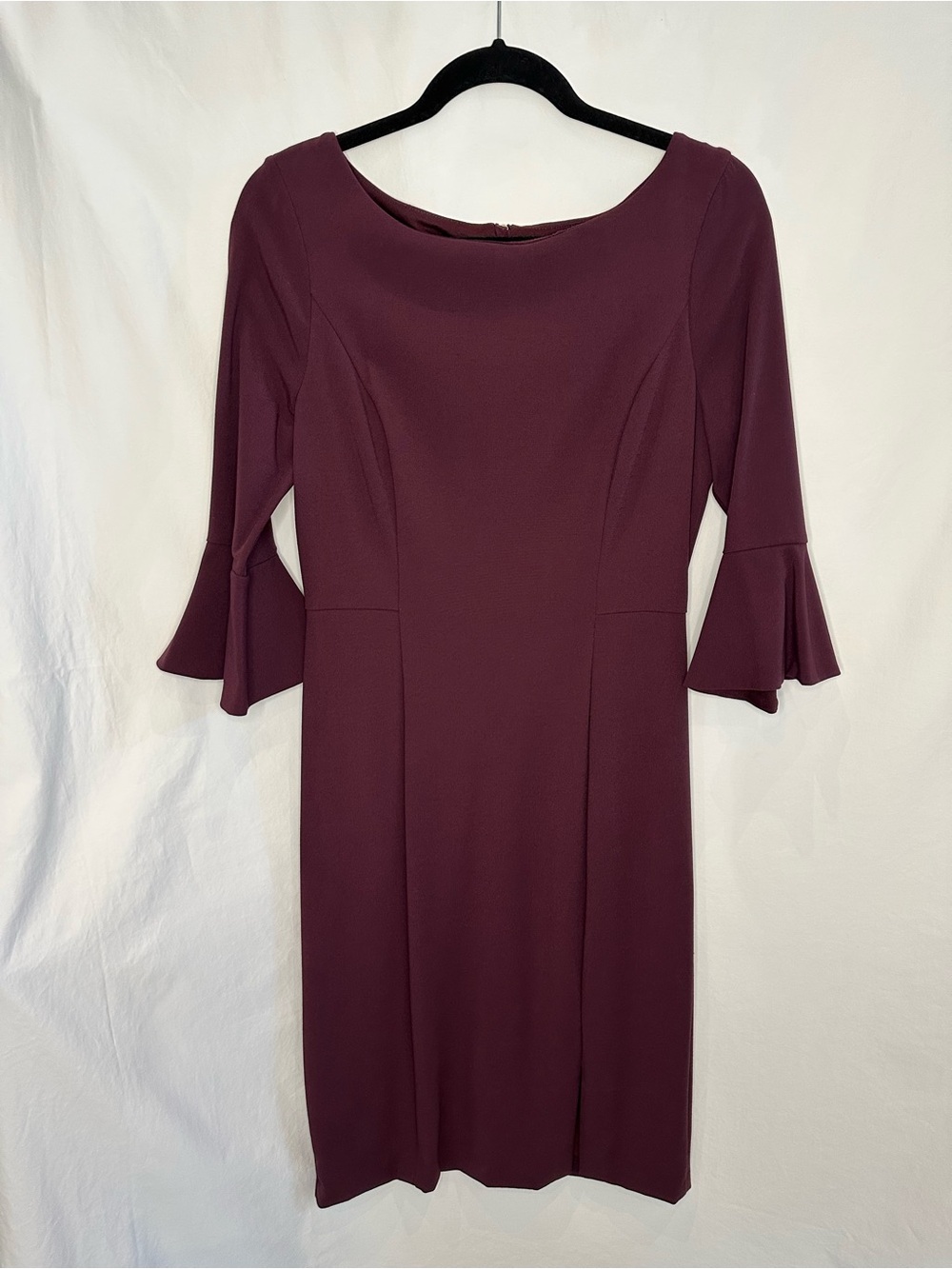 White House Black Market Plum Bell-Sleeve Sheath Dress